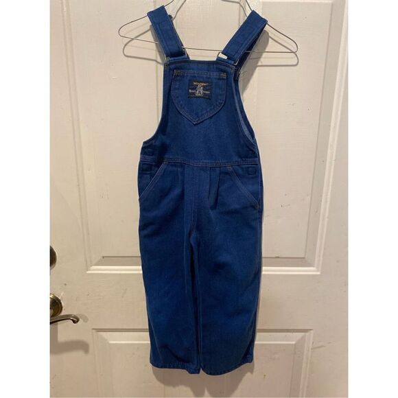 Vintage Wrangler Kids 4T denim overalls Quality Integrity Made in USA - Picture 1 of 11